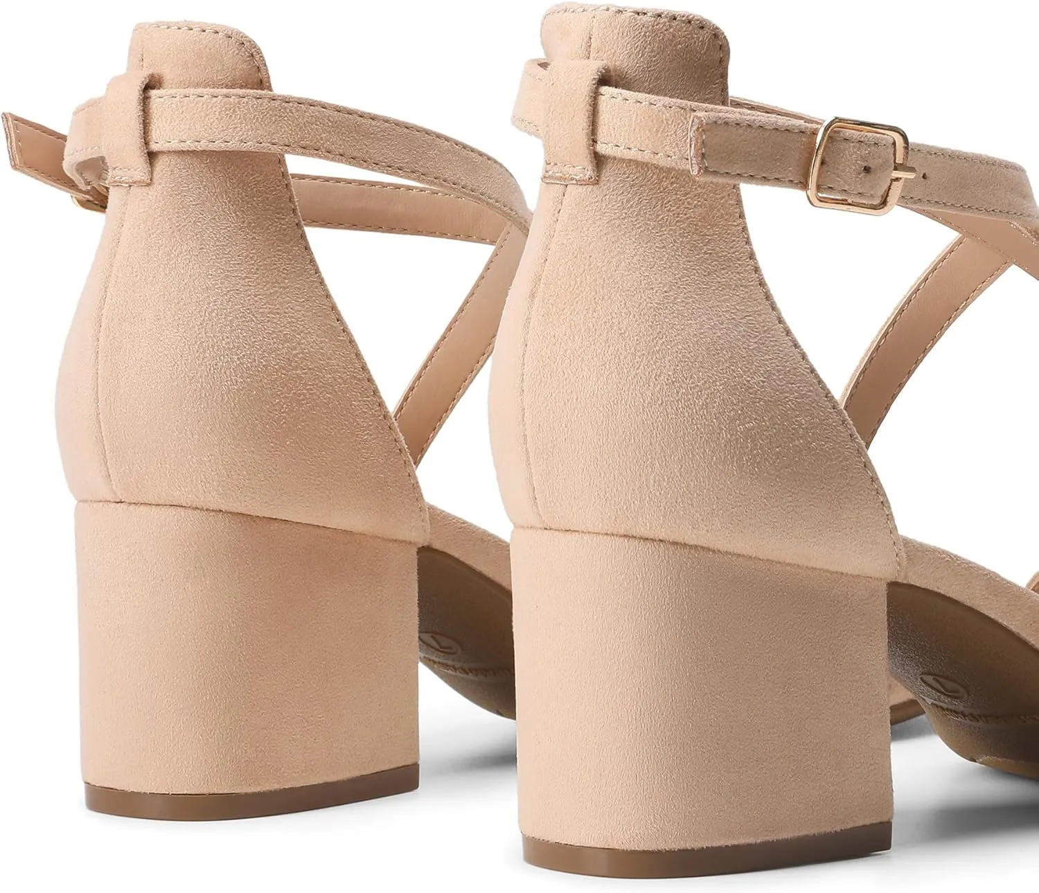 DREAM PAIRS Women's Ankle Strap Low Chunky Heels Open Toe Blocked Strappy Sandals Dress Shoes for Wedding Bridal Party