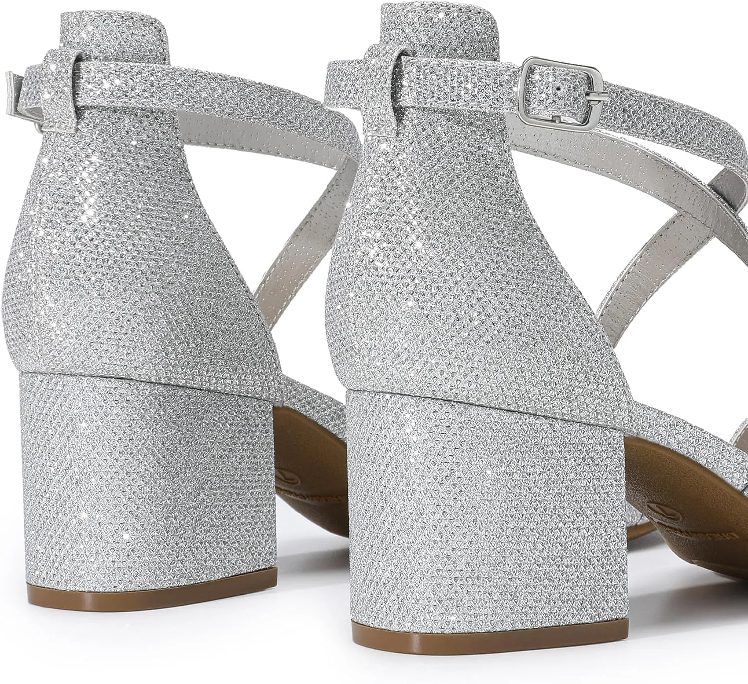 DREAM PAIRS Women's Ankle Strap Low Chunky Heels Open Toe Blocked Strappy Sandals Dress Shoes for Wedding Bridal Party
