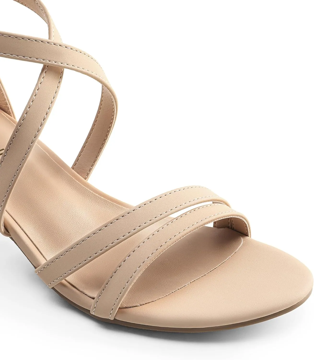 DREAM PAIRS Women's Ankle Strap Low Chunky Heels Open Toe Blocked Strappy Sandals Dress Shoes for Wedding Bridal Party