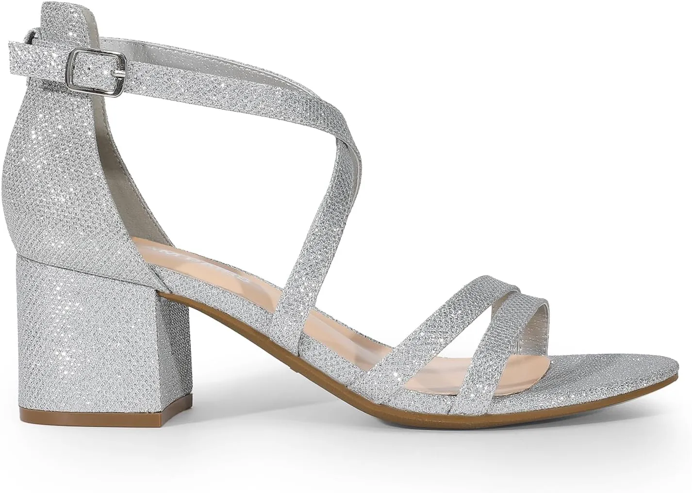DREAM PAIRS Women's Ankle Strap Low Chunky Heels Open Toe Blocked Strappy Sandals Dress Shoes for Wedding Bridal Party