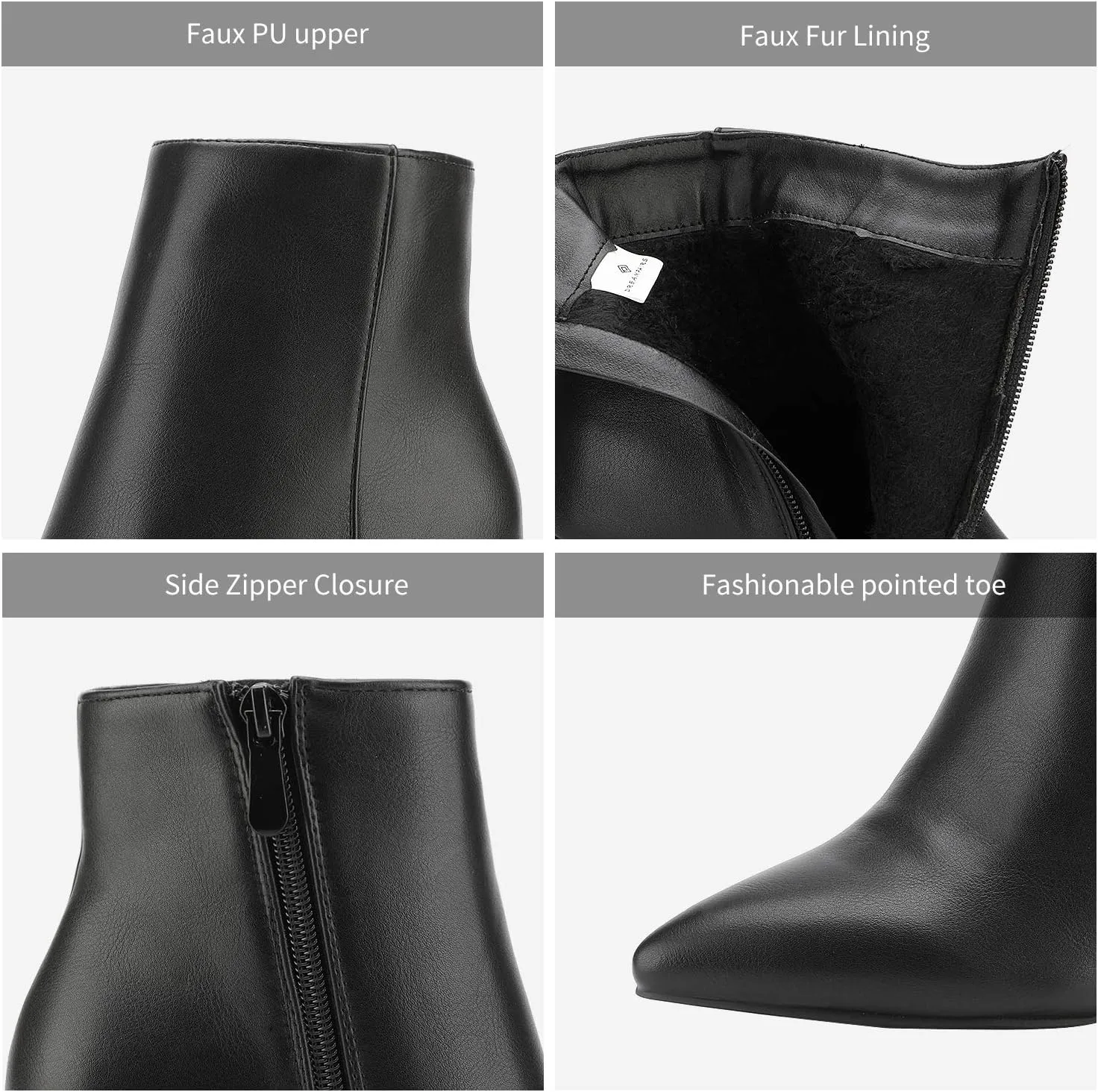 DREAM PAIRS Women's Chunky Heel Ankle Booties Pointed Toe Short Boots