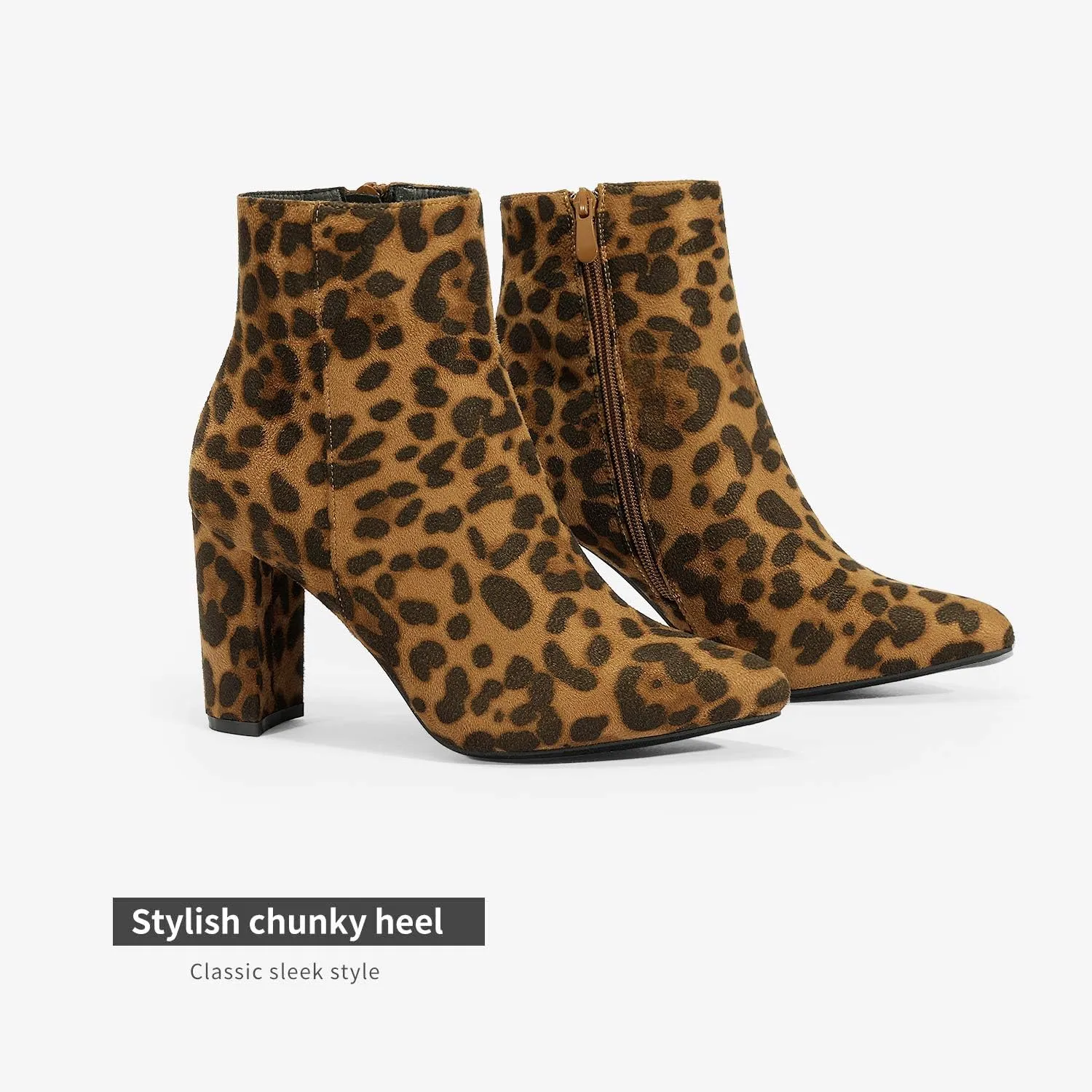 DREAM PAIRS Women's Chunky Heel Ankle Booties Pointed Toe Short Boots