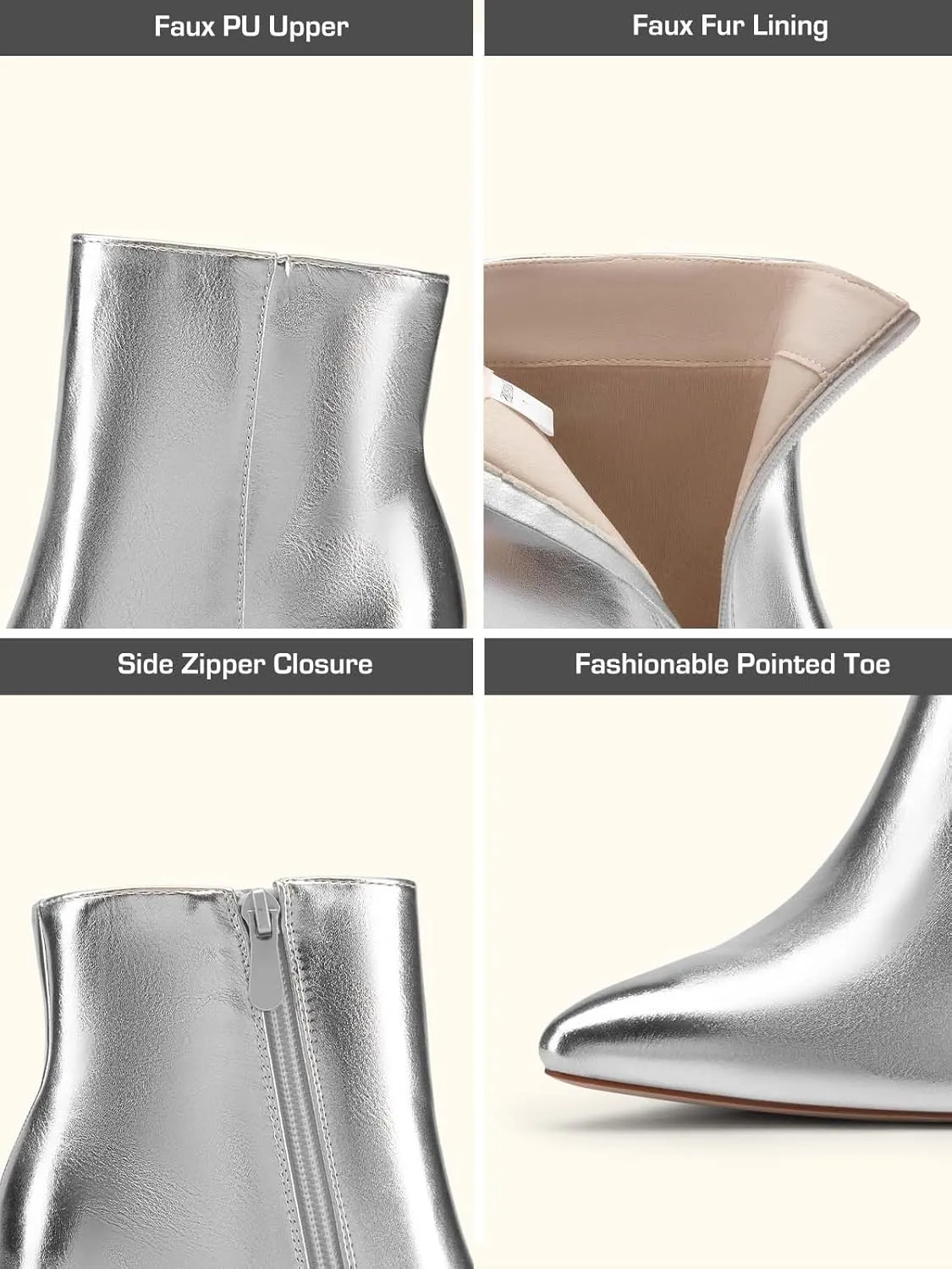 DREAM PAIRS Women's Chunky Heel Ankle Booties Pointed Toe Short Boots