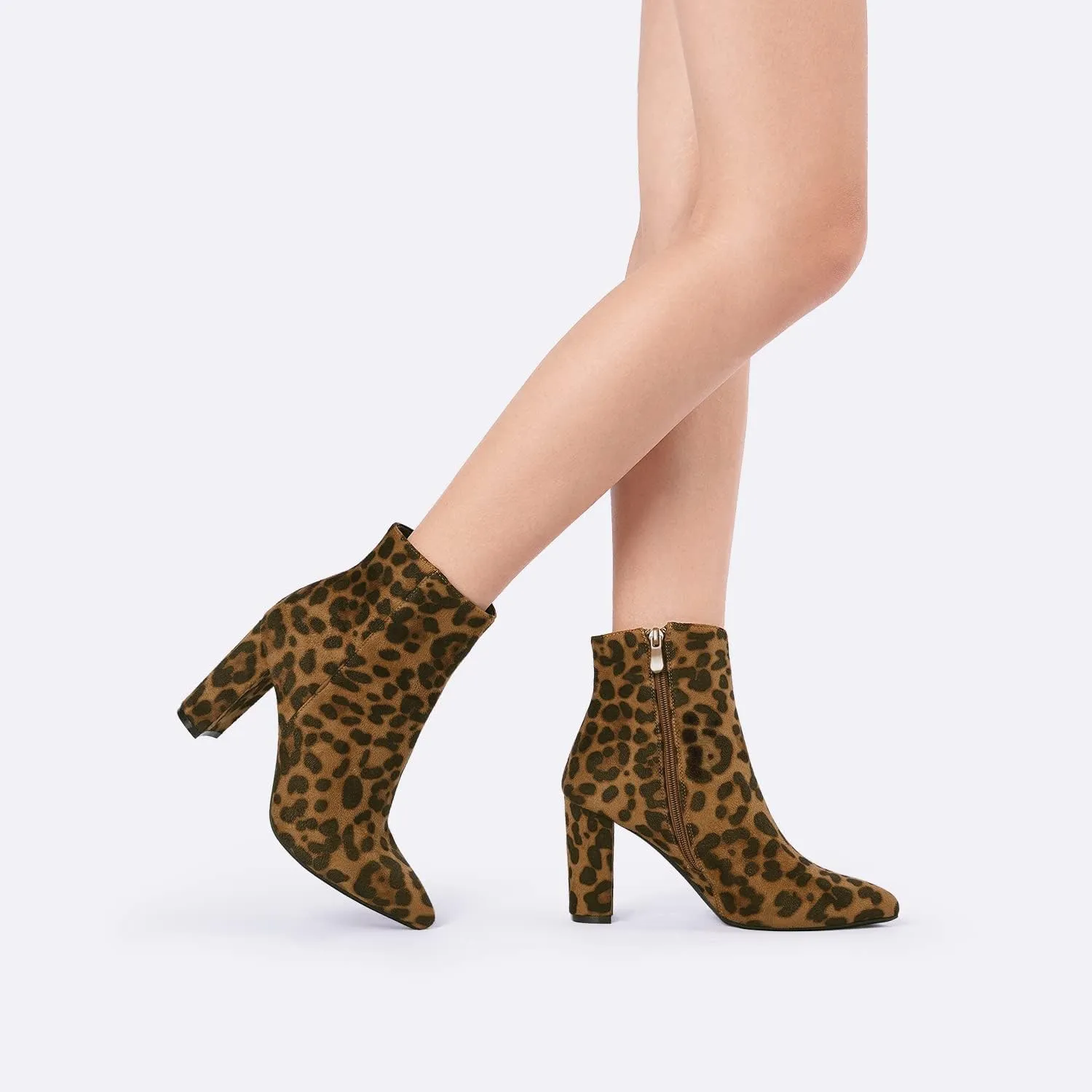 DREAM PAIRS Women's Chunky Heel Ankle Booties Pointed Toe Short Boots