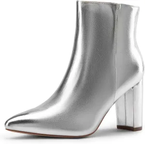 DREAM PAIRS Women's Chunky Heel Ankle Booties Pointed Toe Short Boots