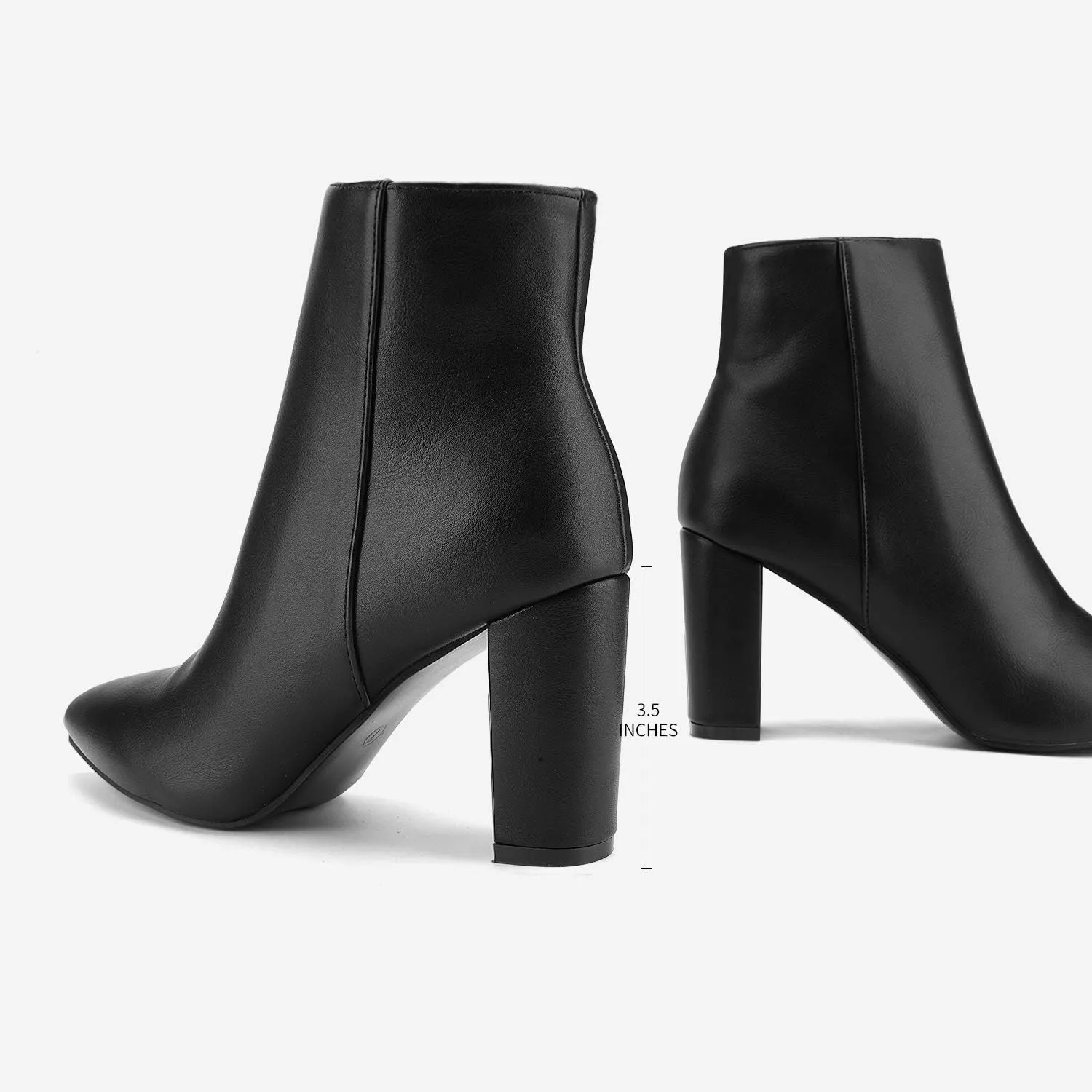 DREAM PAIRS Women's Chunky Heel Ankle Booties Pointed Toe Short Boots