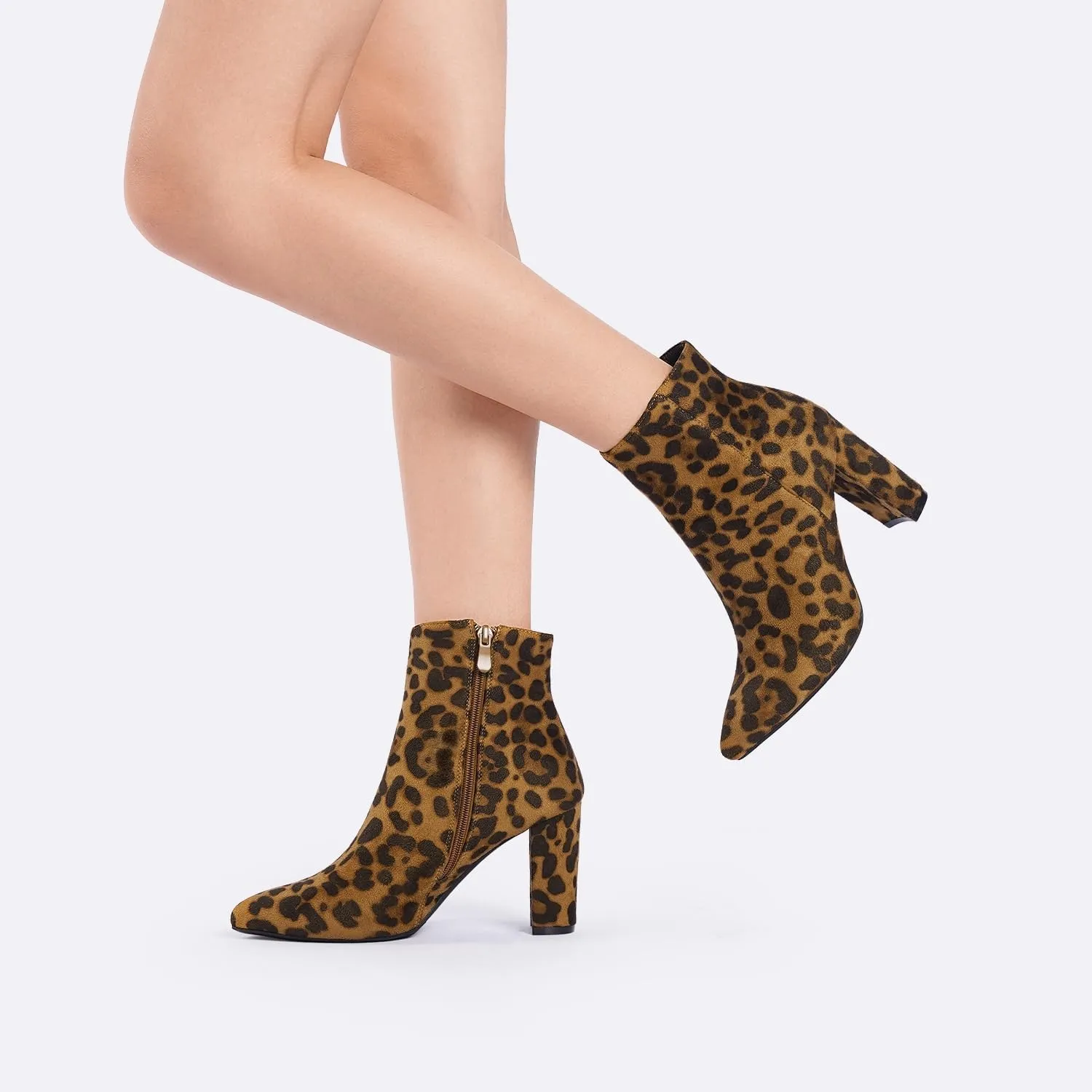 DREAM PAIRS Women's Chunky Heel Ankle Booties Pointed Toe Short Boots
