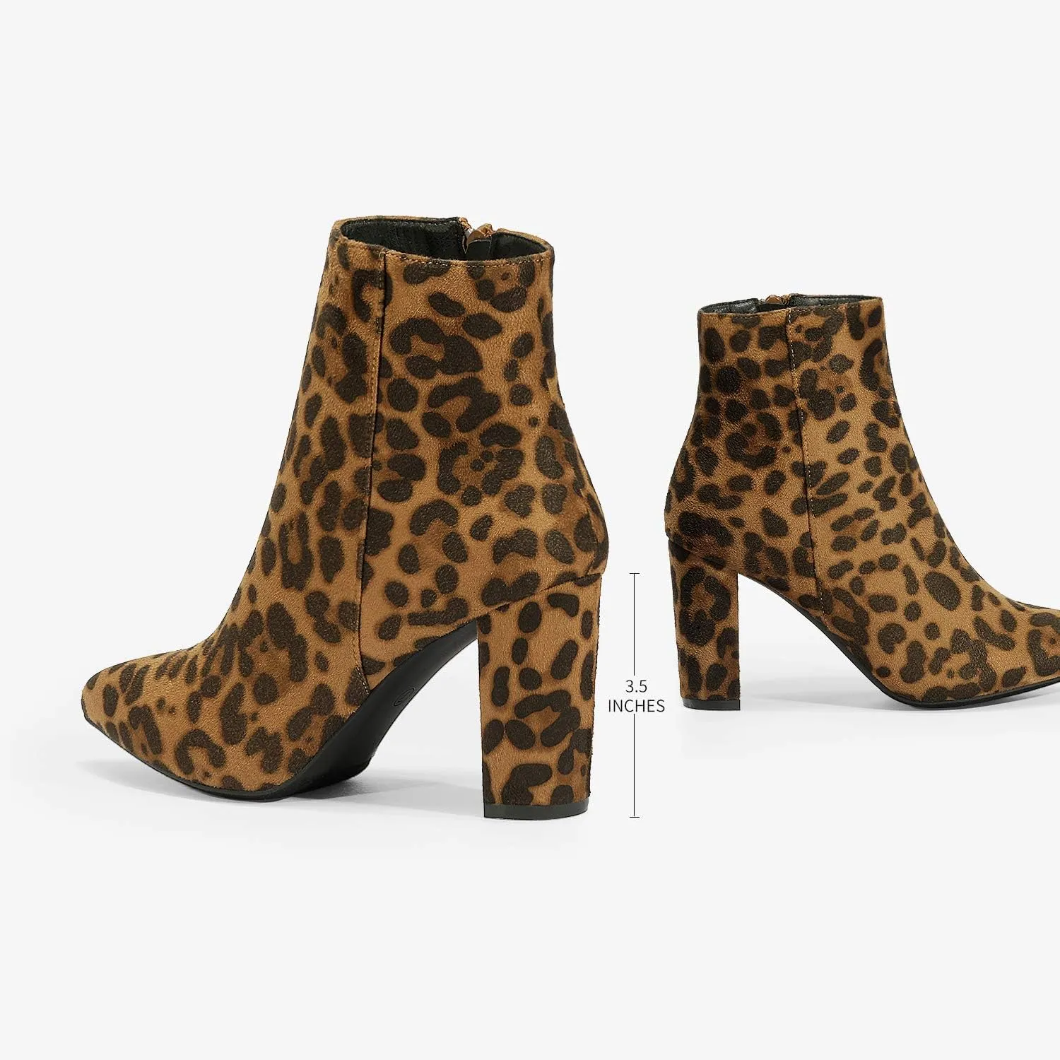 DREAM PAIRS Women's Chunky Heel Ankle Booties Pointed Toe Short Boots