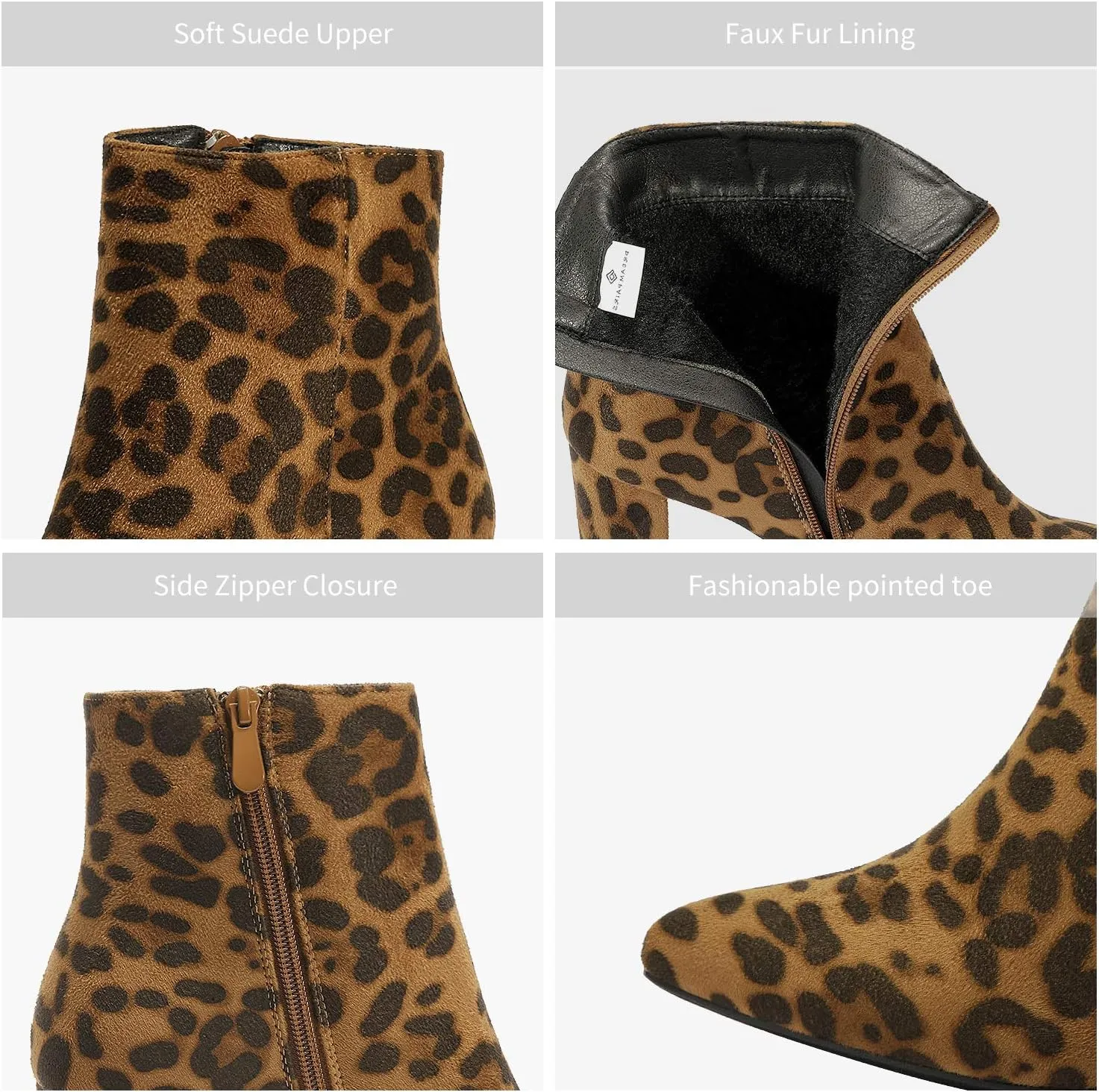 DREAM PAIRS Women's Chunky Heel Ankle Booties Pointed Toe Short Boots