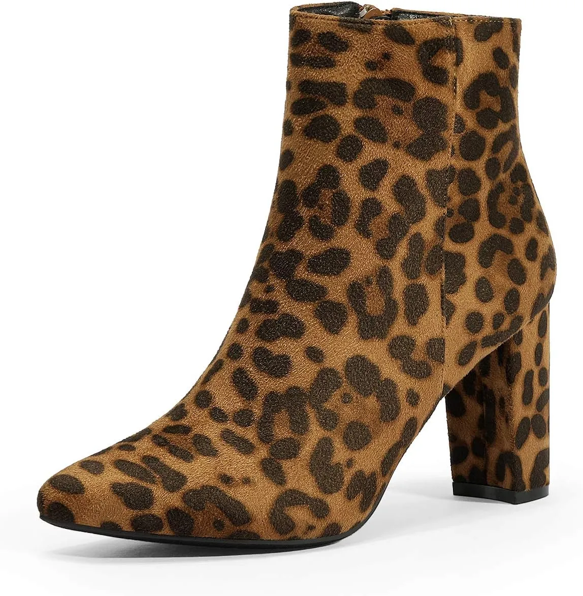 DREAM PAIRS Women's Chunky Heel Ankle Booties Pointed Toe Short Boots