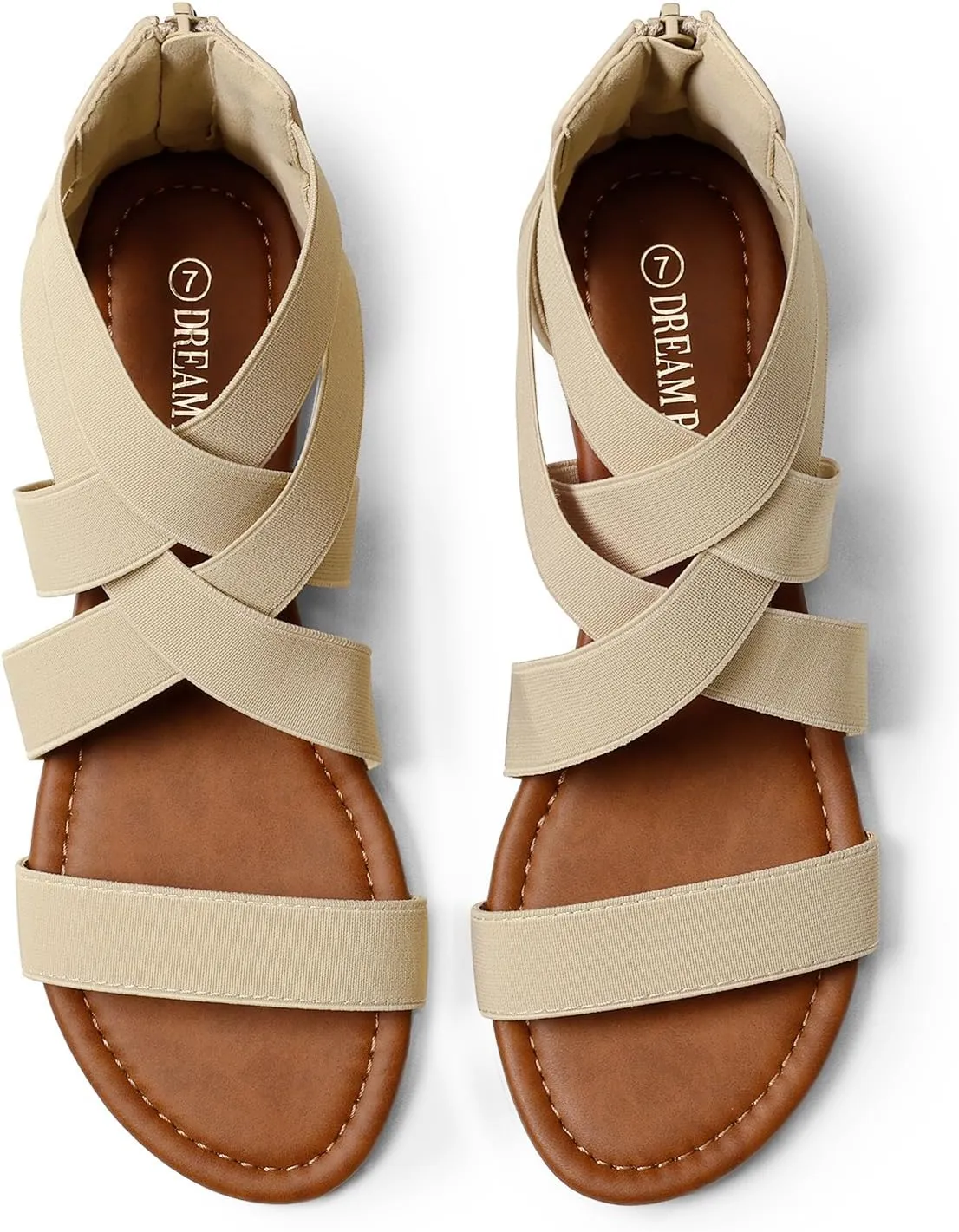 DREAM PAIRS Women's Elastic Ankle Strap Low Wedges Sandals