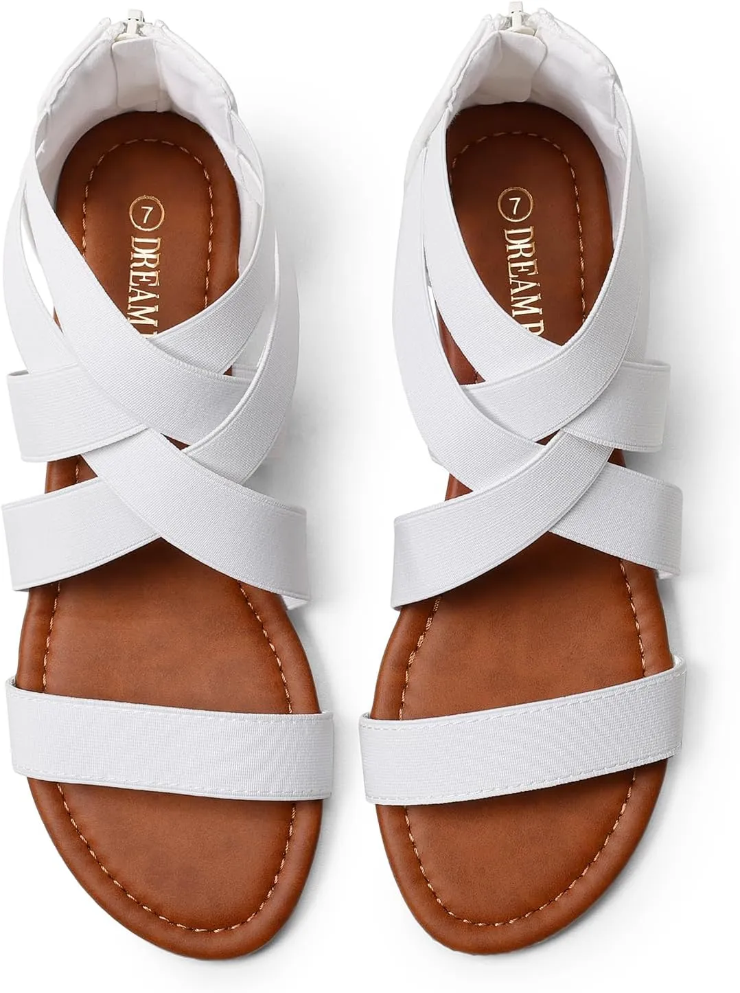 DREAM PAIRS Women's Elastic Ankle Strap Low Wedges Sandals