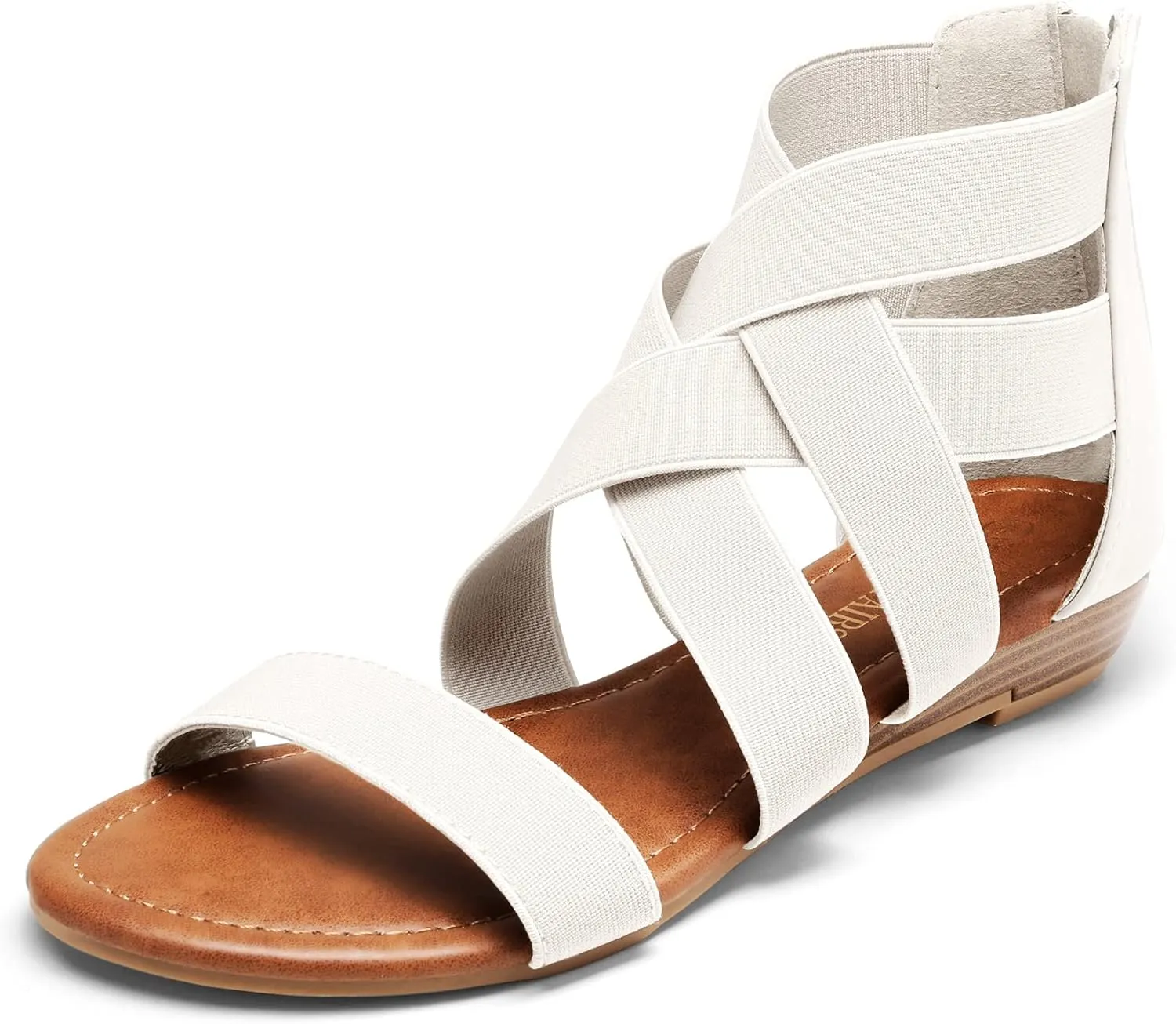 DREAM PAIRS Women's Elastic Ankle Strap Low Wedges Sandals