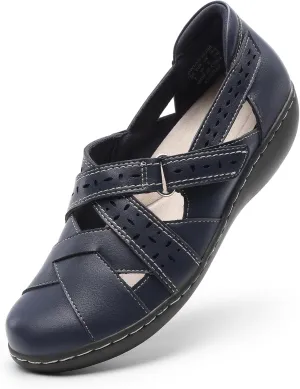 DREAM PAIRS Women's Loafers Slip On Comfortable Casual Walking Flats Work Shoes Closed Toe Sandals