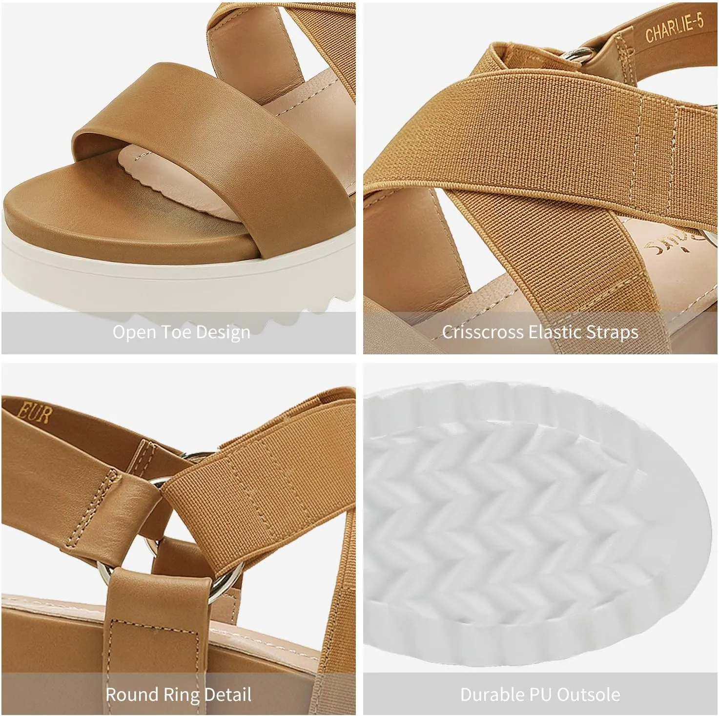DREAM PAIRS Women’s Open Toe Ankle Strap Platform Wedge Sandals