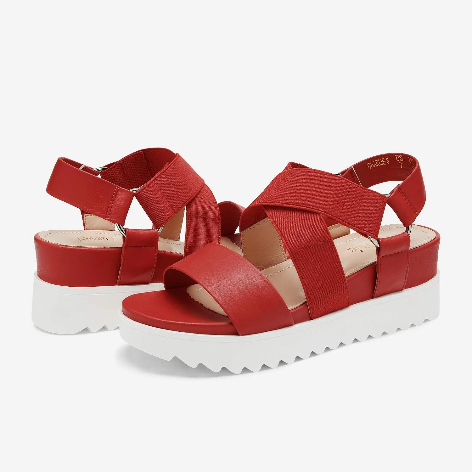 DREAM PAIRS Women’s Open Toe Ankle Strap Platform Wedge Sandals
