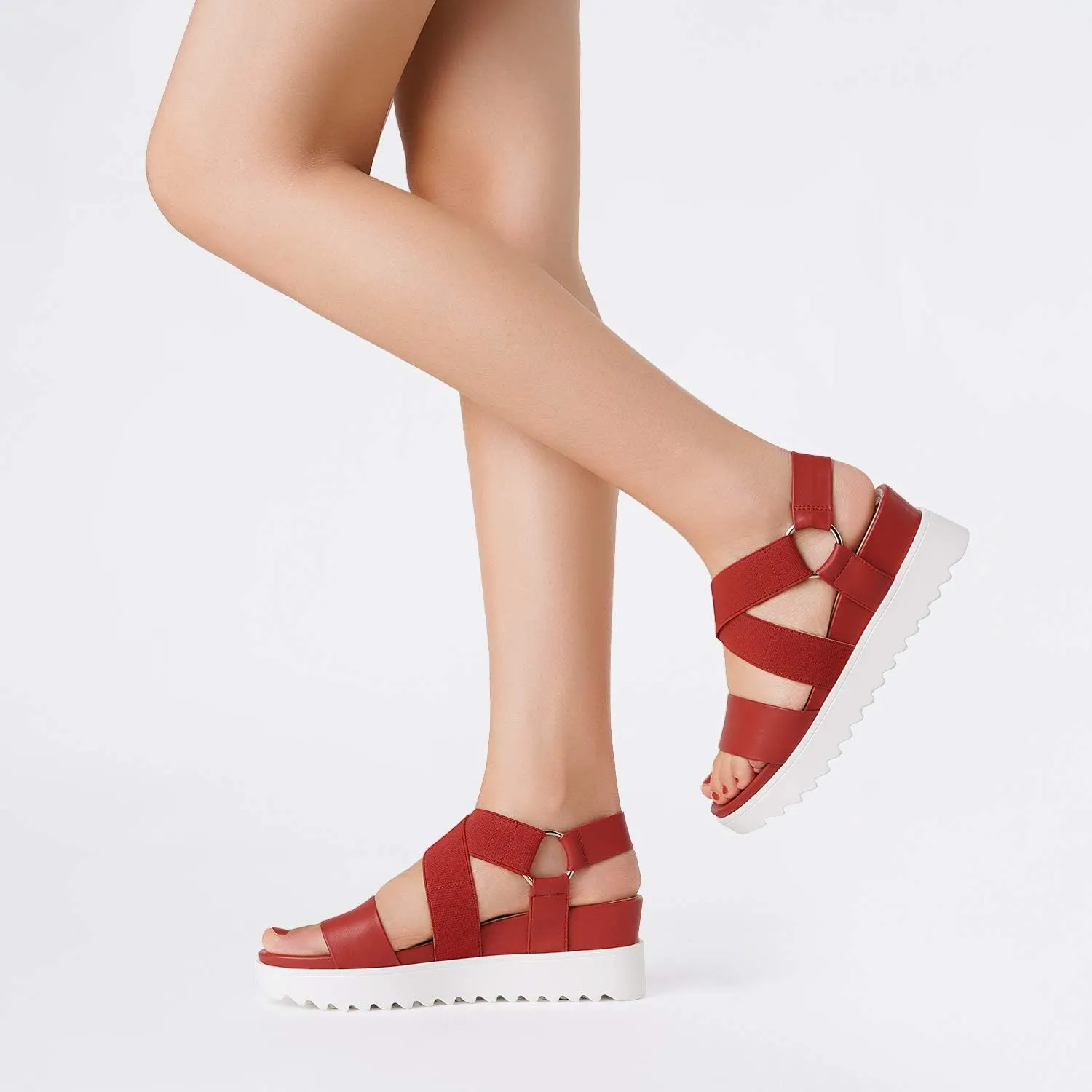 DREAM PAIRS Women’s Open Toe Ankle Strap Platform Wedge Sandals