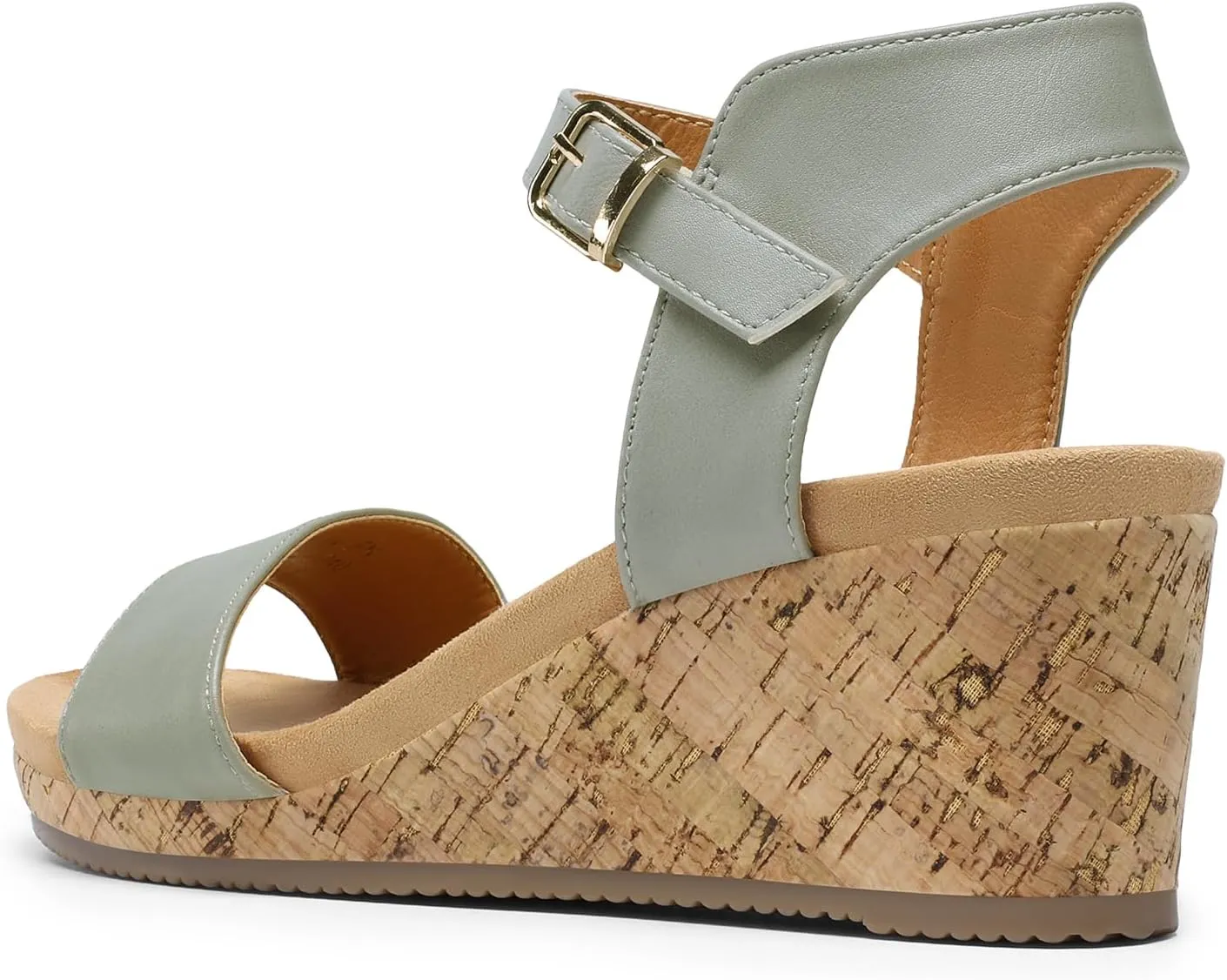 DREAM PAIRS Women's Open Toe Buckle Ankle Strap Platform Wedge Sandals