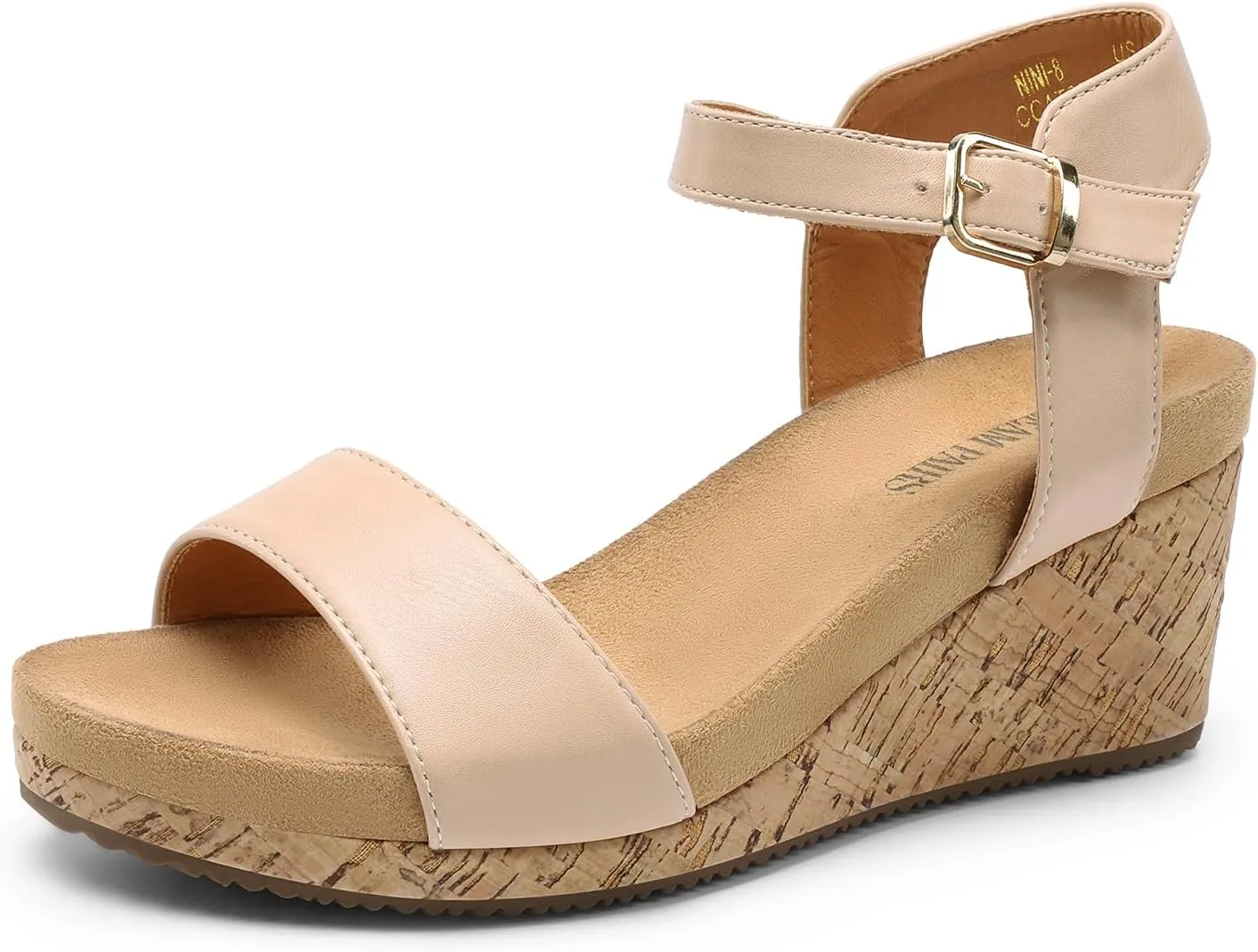 DREAM PAIRS Women's Open Toe Buckle Ankle Strap Platform Wedge Sandals