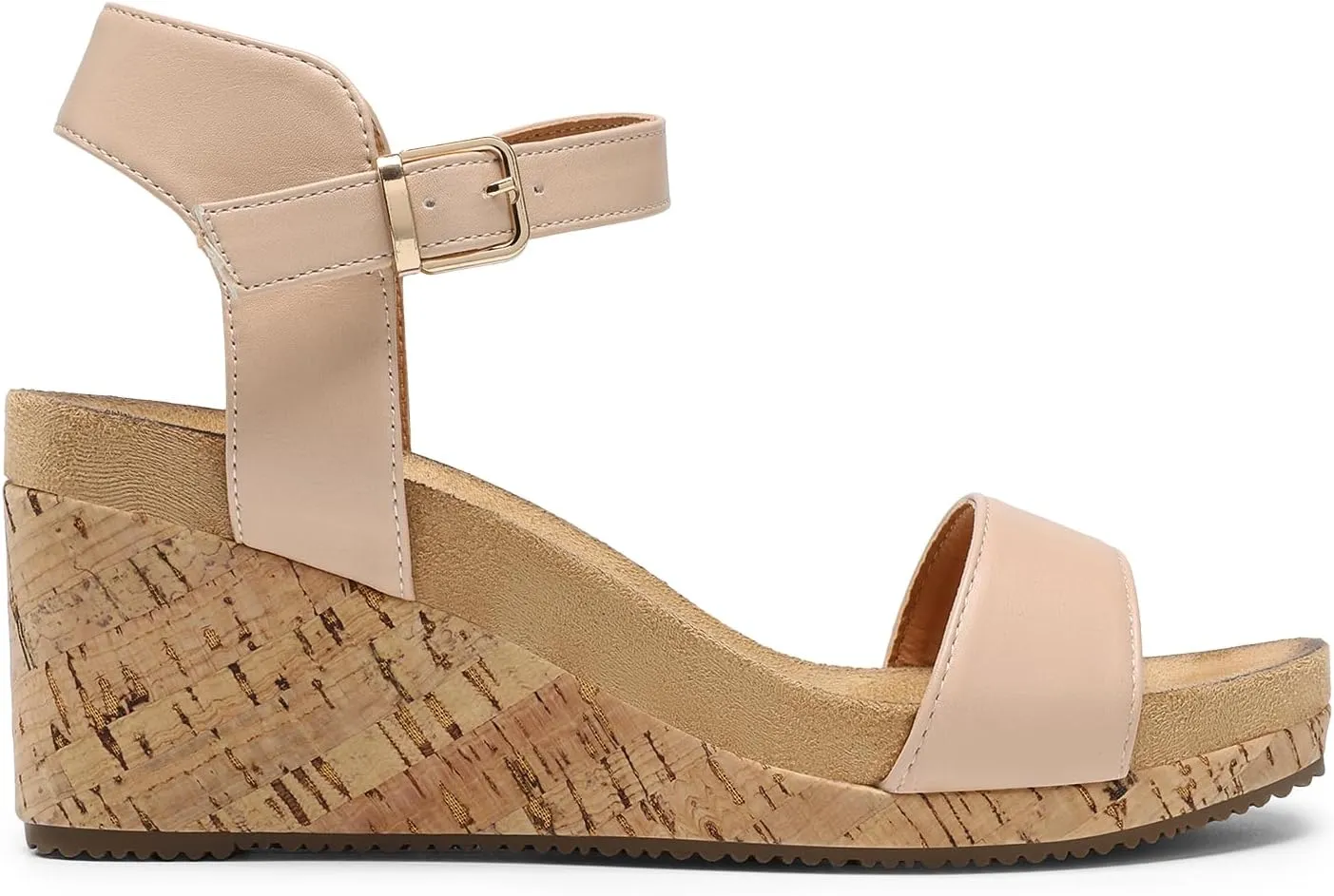 DREAM PAIRS Women's Open Toe Buckle Ankle Strap Platform Wedge Sandals