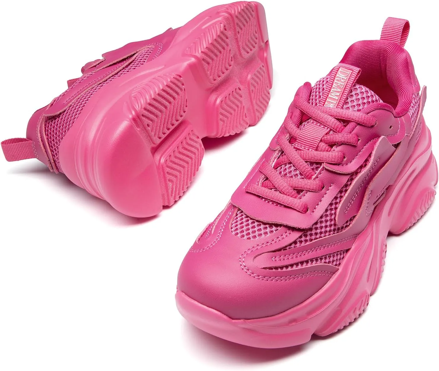 DREAM PAIRS Women's Platform Chunky Fashion Sneakers Jaxon Walking Lace-Up Comfortable Dad Sneakers Workout Sport Work Casual Tennis Shoes