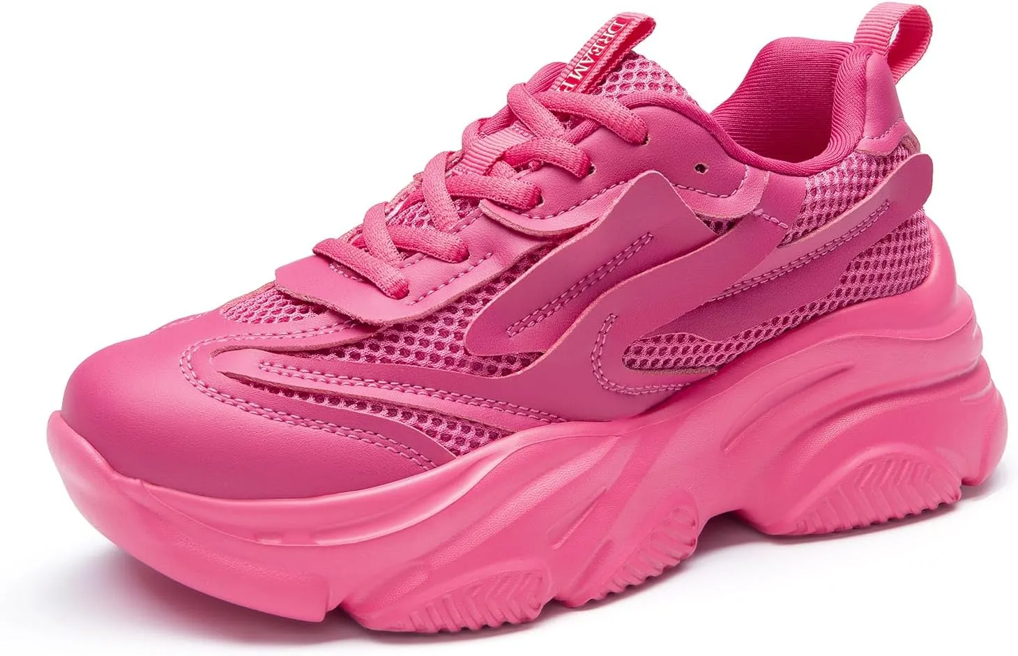 DREAM PAIRS Women's Platform Chunky Fashion Sneakers Jaxon Walking Lace-Up Comfortable Dad Sneakers Workout Sport Work Casual Tennis Shoes