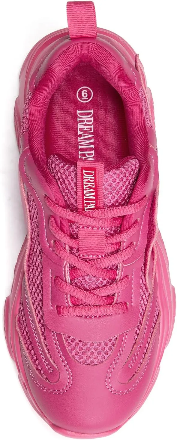 DREAM PAIRS Women's Platform Chunky Fashion Sneakers Jaxon Walking Lace-Up Comfortable Dad Sneakers Workout Sport Work Casual Tennis Shoes