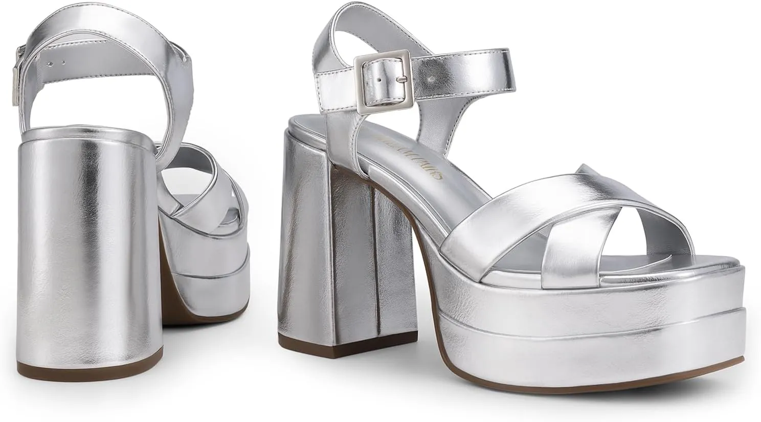 DREAM PAIRS Women's Platform Chunky Heels Square Open Toe Ankle Strap High Heeled Sandals Y2K Shoes for Party Brunch