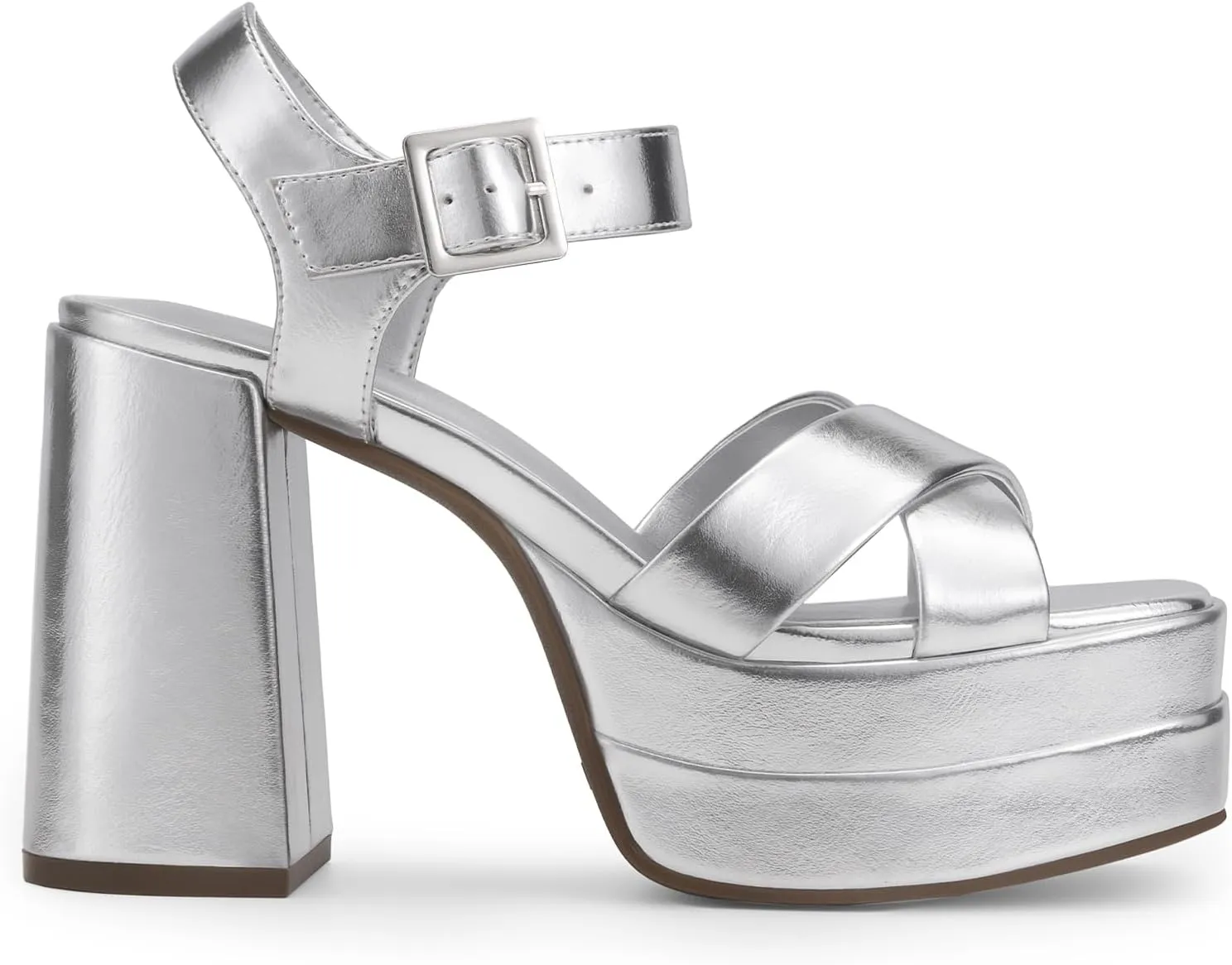DREAM PAIRS Women's Platform Chunky Heels Square Open Toe Ankle Strap High Heeled Sandals Y2K Shoes for Party Brunch