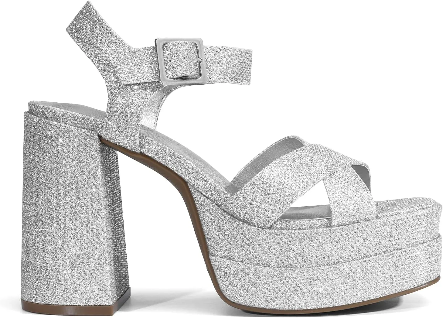 DREAM PAIRS Women's Platform Chunky Heels Square Open Toe Ankle Strap High Heeled Sandals Y2K Shoes for Party Brunch