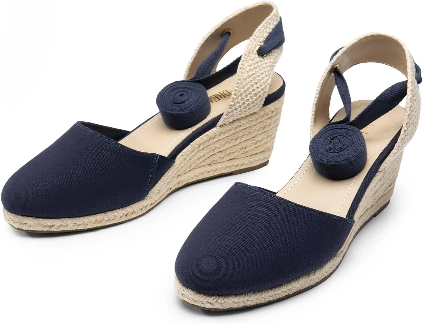 DREAM PAIRS Women's Wedge Sandals Platform Close Toe Espadrilles Strappy Lace Up Sandals Cute Fashion Comfortable Dressy Beach Vocation Summer Shoes