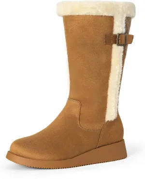 DREAM PAIRS Womens Winter Snow Boots Mid-Calf Fashion Furry Warm Tall Boot