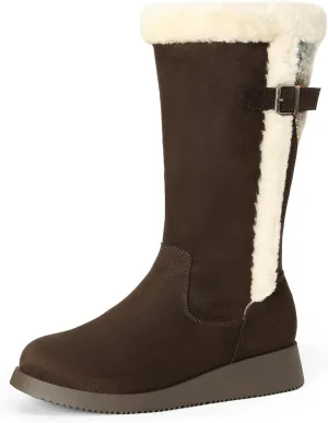 DREAM PAIRS Womens Winter Snow Boots Mid-Calf Fashion Furry Warm Tall Boot