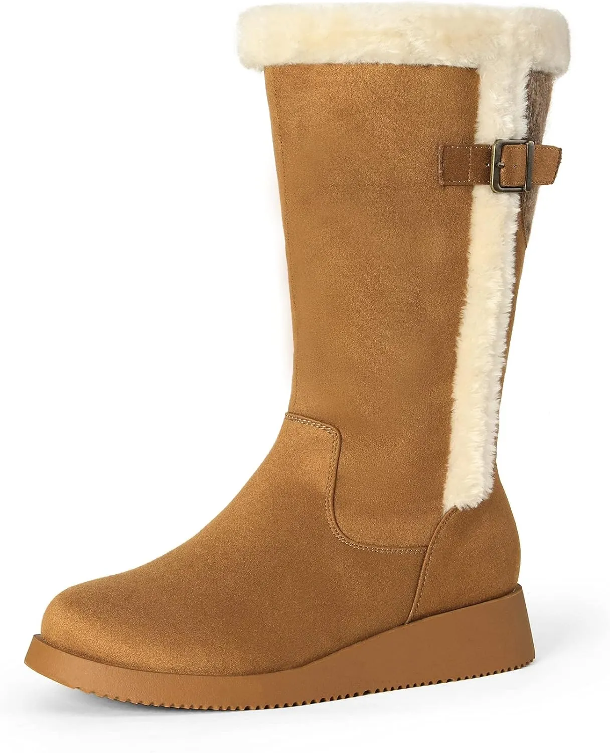 DREAM PAIRS Womens Winter Snow Boots Mid-Calf Fashion Furry Warm Tall Boot