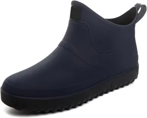 Enelauge Men's Outdoor Waterproof Rain Short Ankle Boots Nonslip Rubber Rain Car Wash Footwear Garden Shoes
