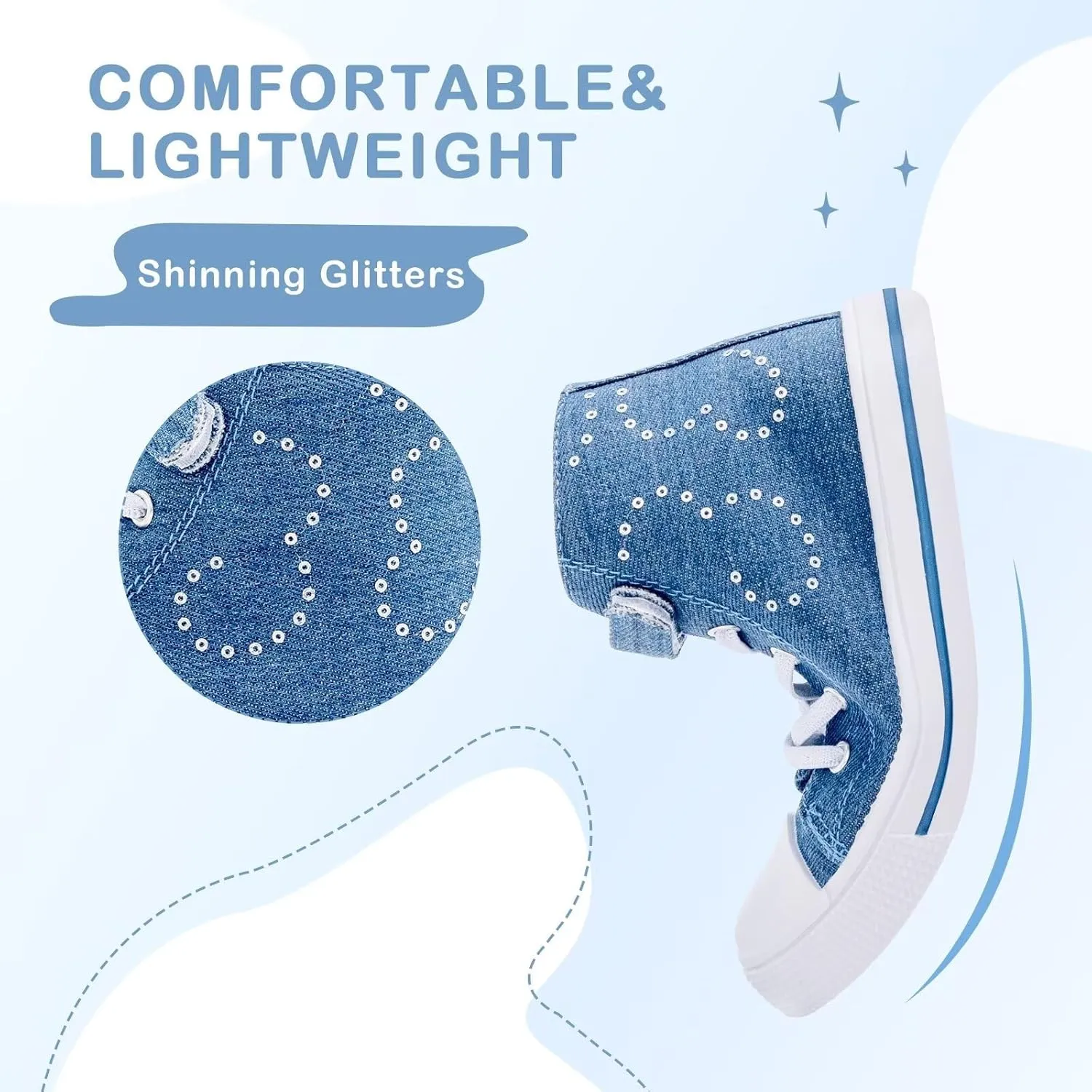 EUXTERPA Kids High Top Shoes Toddler Canvas Sneakers Boys Girls Casual Walking Sports Shoe