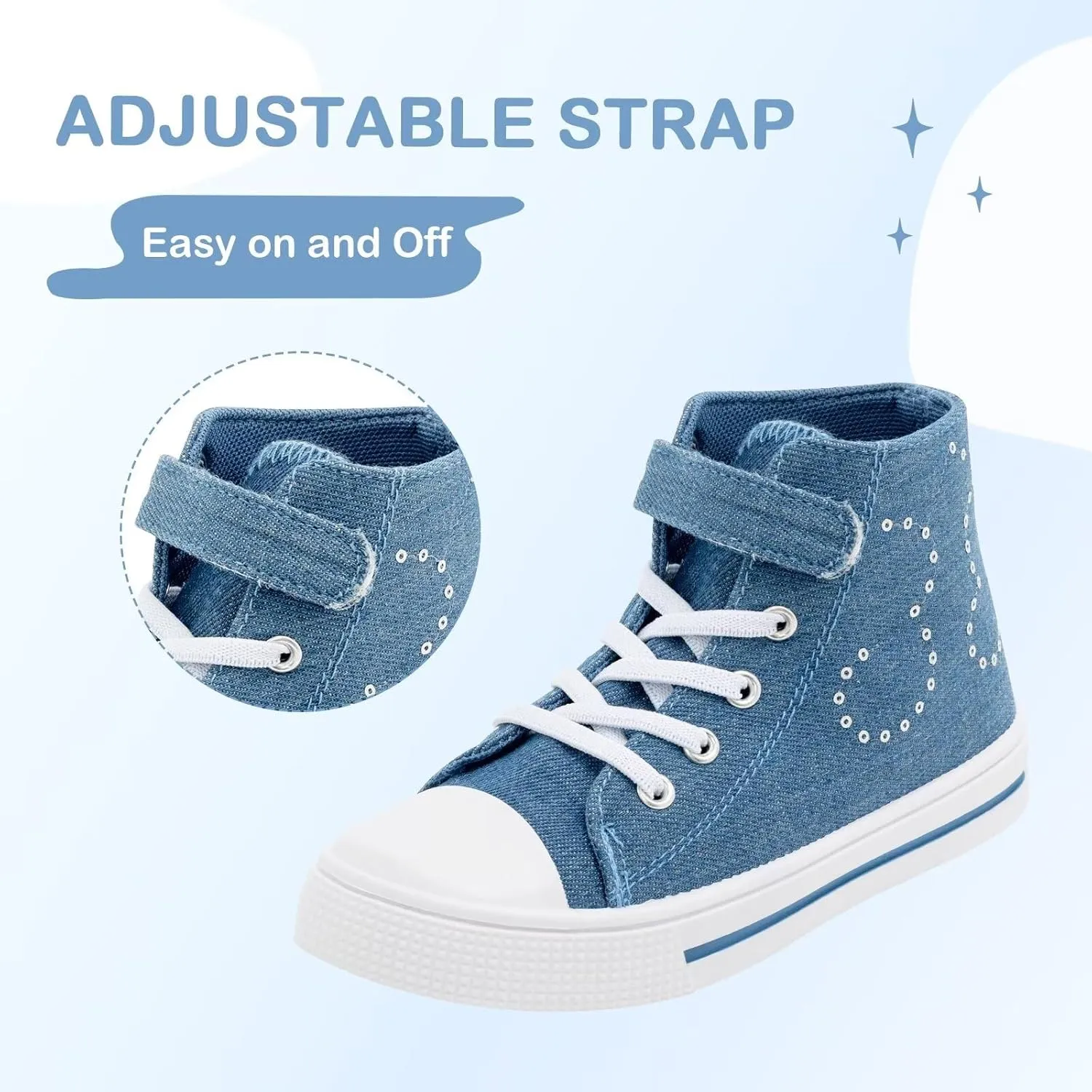 EUXTERPA Kids High Top Shoes Toddler Canvas Sneakers Boys Girls Casual Walking Sports Shoe