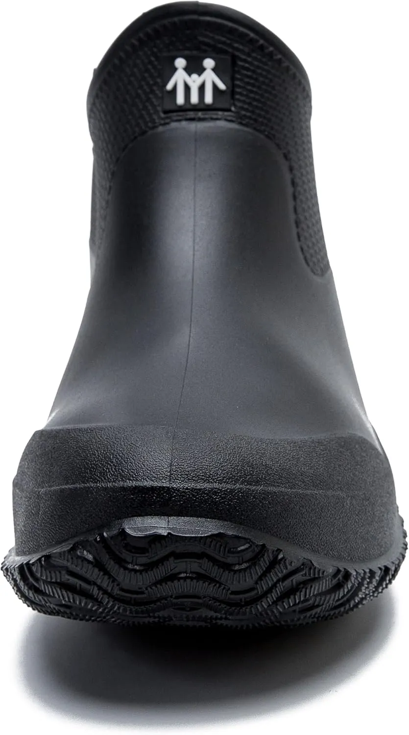fereshte Men's Ankle Rain Boots Waterproof PVC Short Garden Boots
