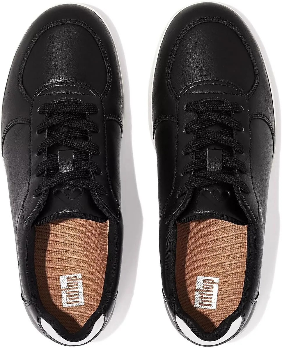 FitFlop Womens Rally Leather/Suede Panel Sneakers