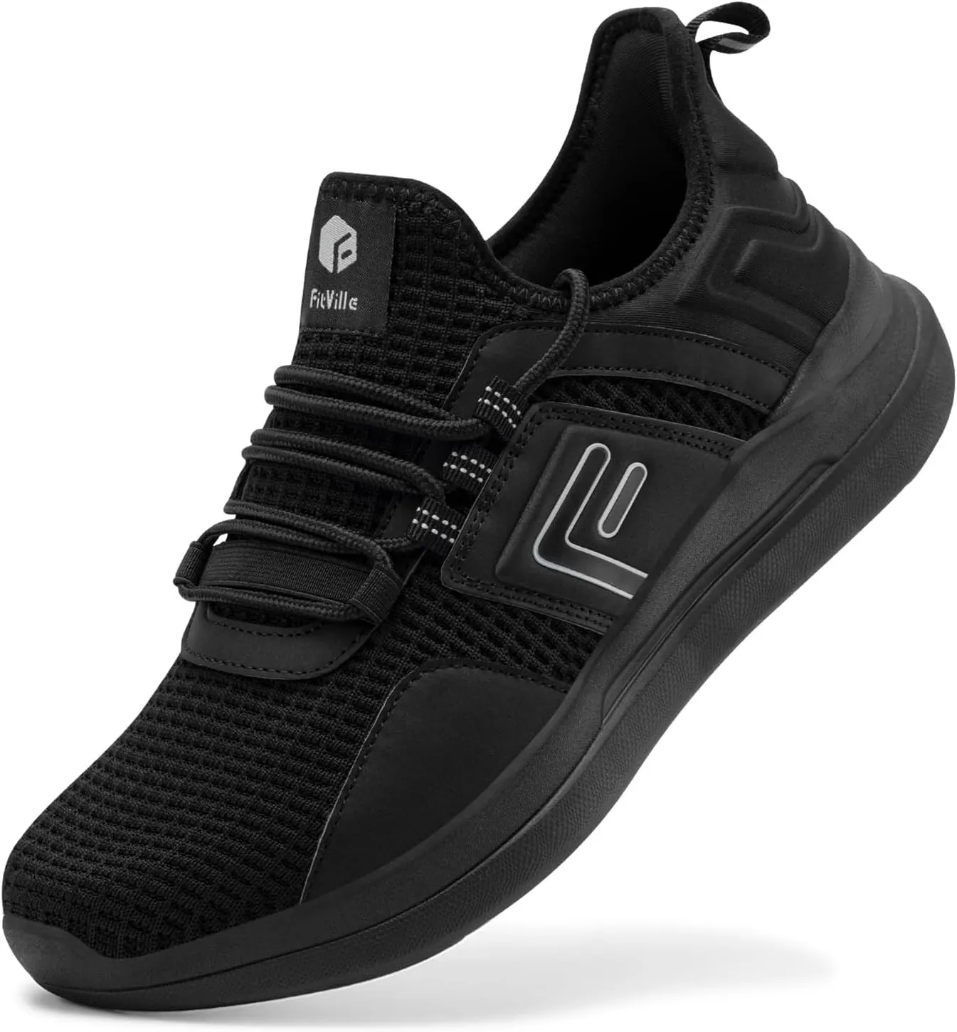 FitVille Mens Wide Sneakers Road Running Shoes Athletic Shoes with Wide Toe Box - Fresh Core