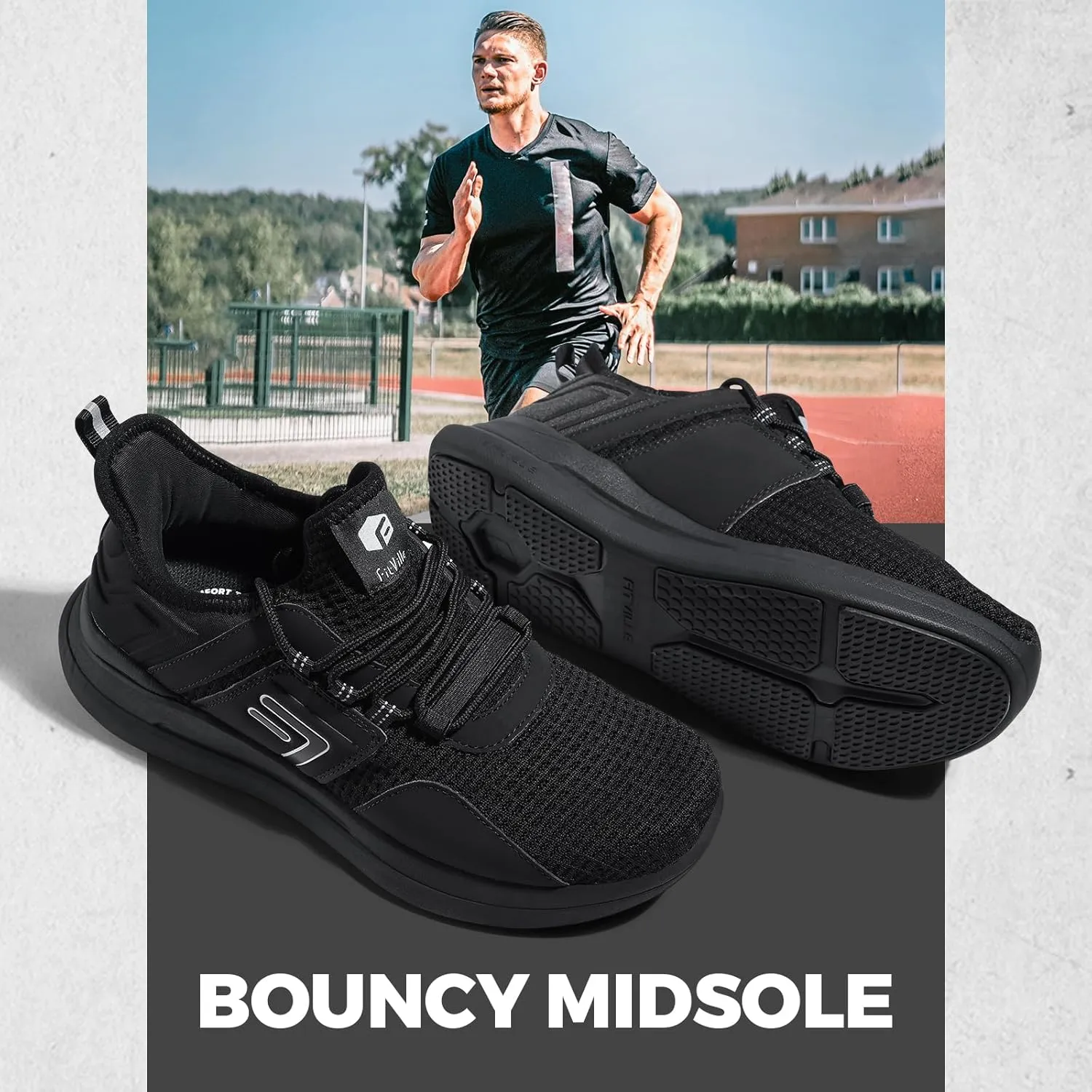 FitVille Mens Wide Sneakers Road Running Shoes Athletic Shoes with Wide Toe Box - Fresh Core