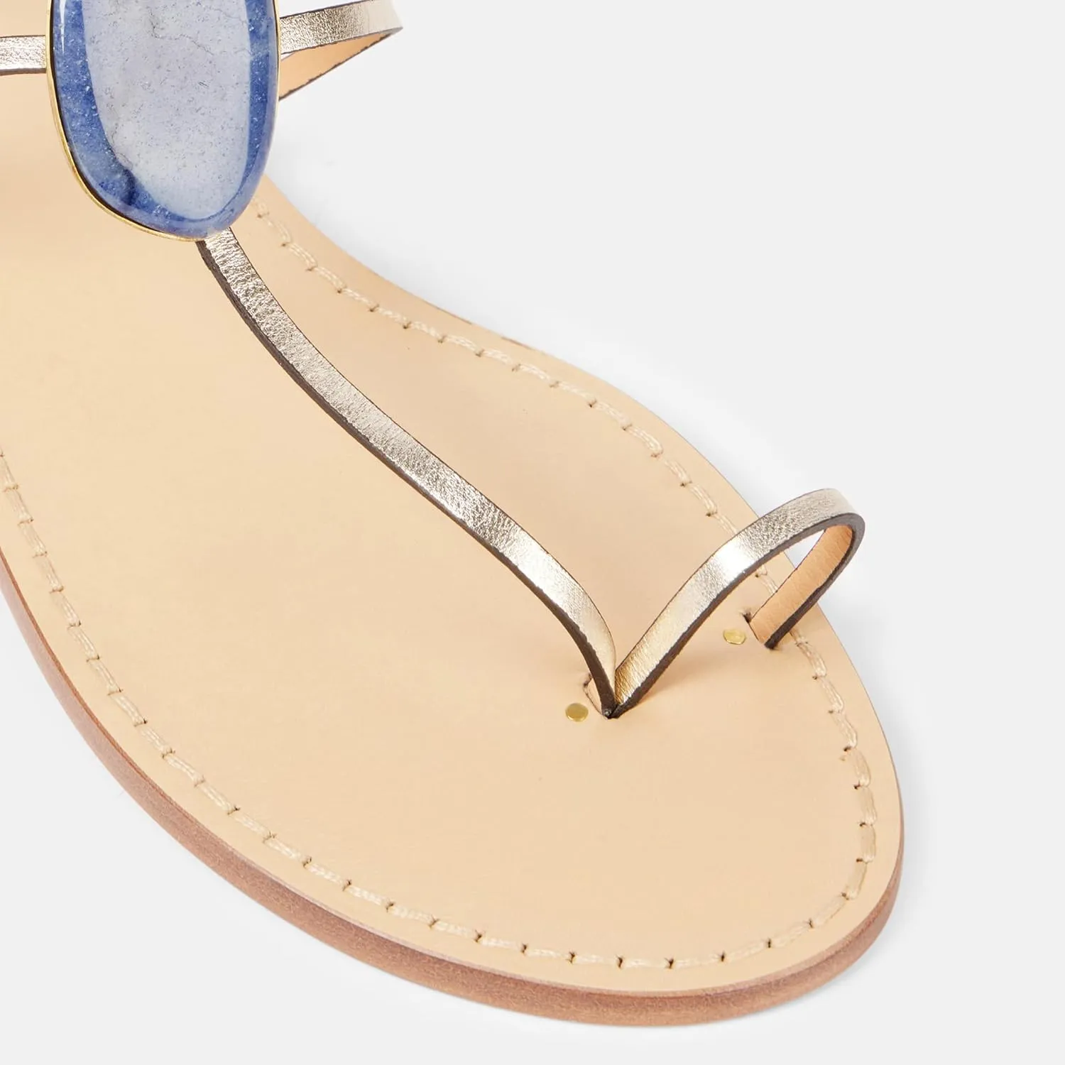Flat Sandals for Women Gemstone Accents Strappy Flats Summer Chic Adjustable Sandals Cross-Strap Metallic Buckle Flip Flops Comfortable Leather Casual Beach Shoes