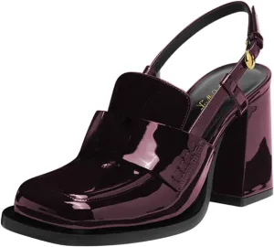 FOWT Women Platform Square Toe Loafers Chunky High Heel Slingback Pumps Slip on Daily Street Shoes Size 4-16 US