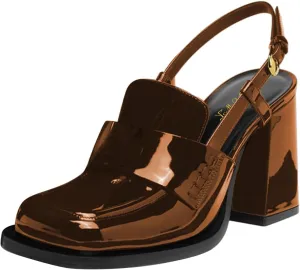 FOWT Women Platform Square Toe Loafers Chunky High Heel Slingback Pumps Slip on Daily Street Shoes Size 4-16 US