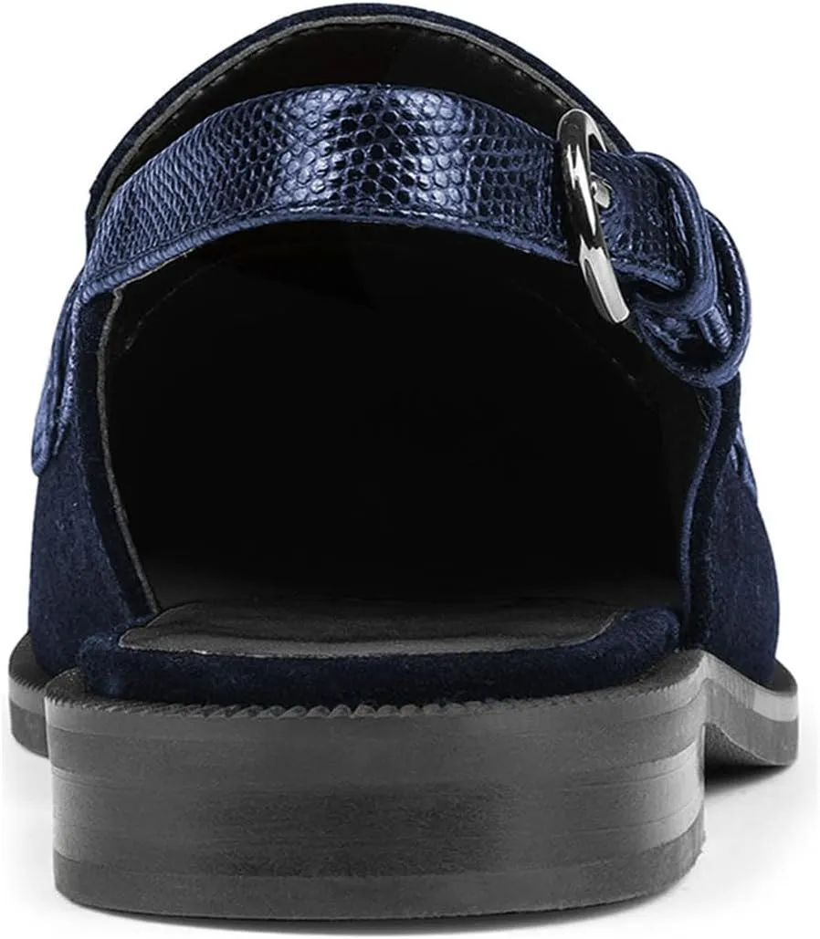 FOWT Women Tassel Round Toe Penny Loafers Comfortable Slip on Flat Slingbacks Open Back Daily Street Casual Shoes Size 4-16 US