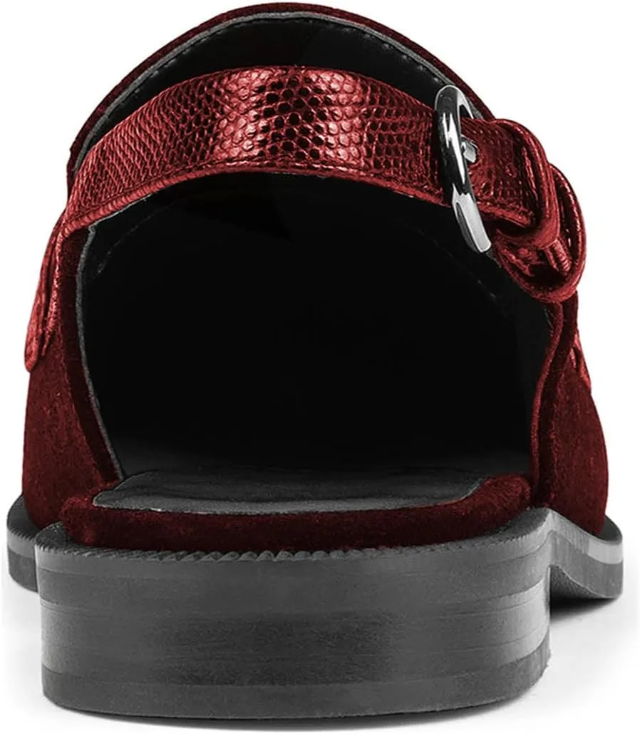 FOWT Women Tassel Round Toe Penny Loafers Comfortable Slip on Flat Slingbacks Open Back Daily Street Casual Shoes Size 4-16 US