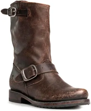 Frye Veronica Short Boots for Women Made from Full-Grain Leather with Antique Metal Hardware, Goodyear Welt Construction, and Rubber Lug Soles – 6 ¾” Shaft Height