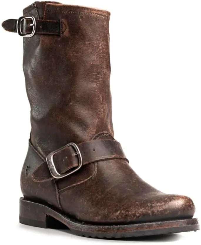 Frye Veronica Short Boots for Women Made from Full-Grain Leather with Antique Metal Hardware, Goodyear Welt Construction, and Rubber Lug Soles – 6 ¾” Shaft Height