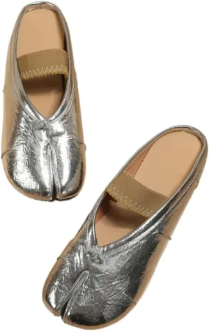 Geerta Tabi Shoes Split Toes Mules Women Cute Y2K Retro Trendy Non Slip Backless Slip on Wide Round Toes Dress Slippers Comfort Wear Shoes House Indoor Outdoor Vacation