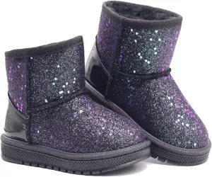 Girl's Boots Kids Glitter Snow Boots Durability Slip Resistant Outdoor Ankle Boots(Toddler/Little Kids)